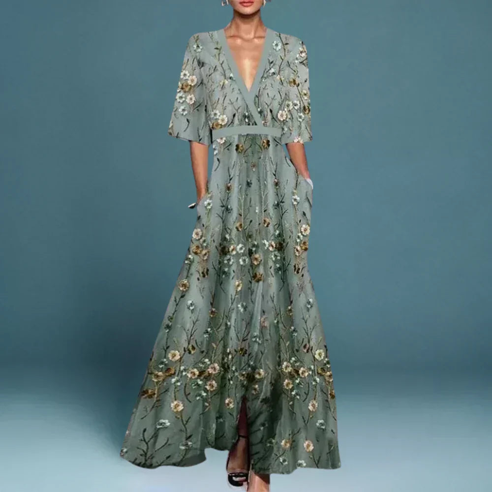 Karsyn | Elegant Maxi Dress with Floral Pattern