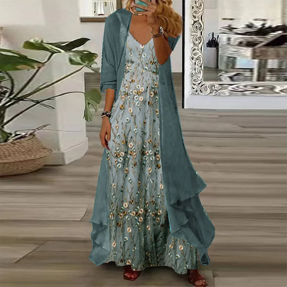 Elowen | Maxi Dress with Jacket (2-Piece Set)
