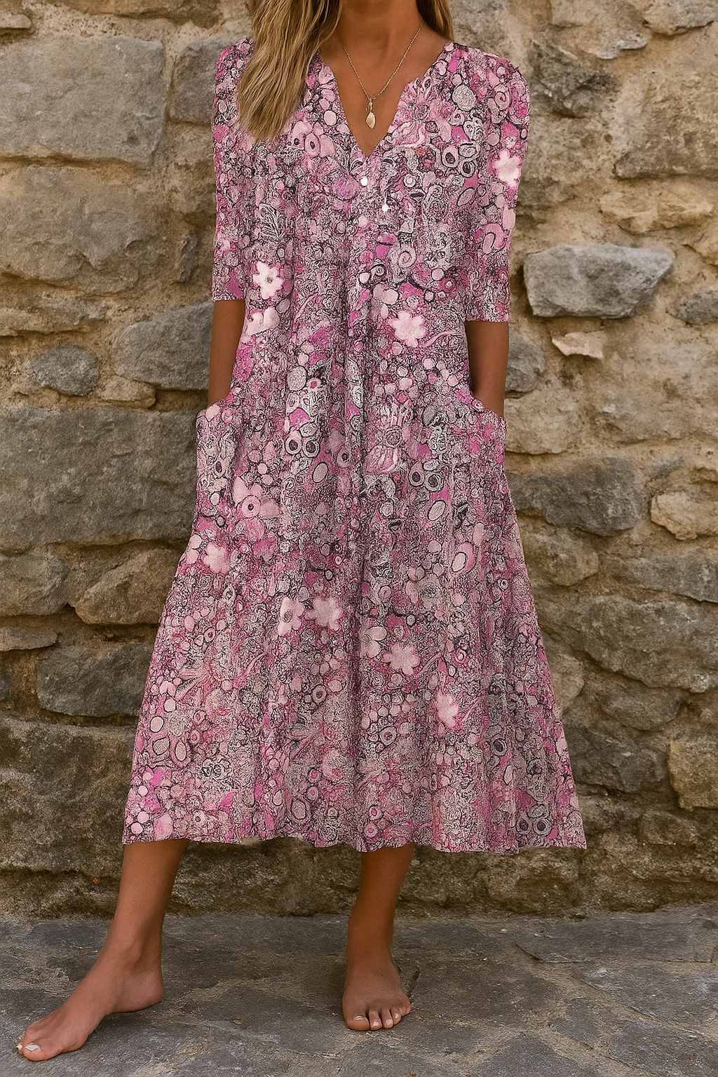 Harlow | Elegant Dress with V-Neck