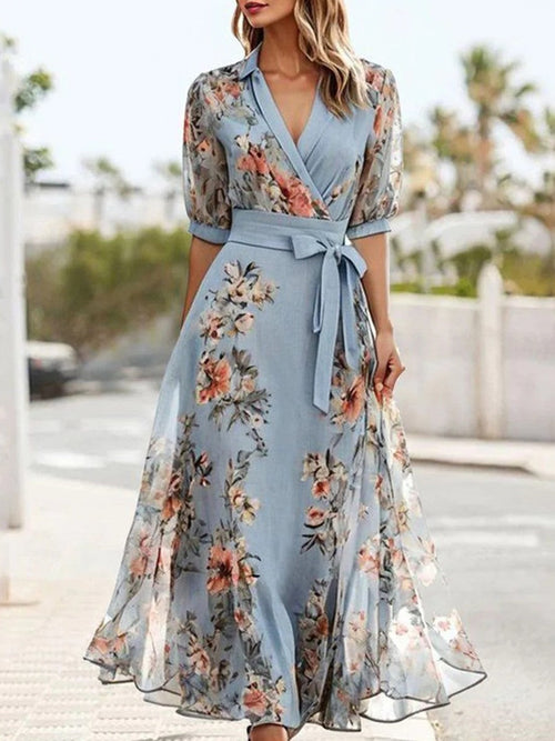 Elsie | Floral Midi Dress For Elegant Comfort