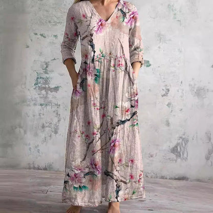 Evie | V-Neck and Floral Pattern Summer Dress