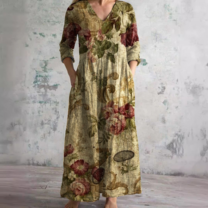 Evie | V-Neck and Floral Pattern Summer Dress