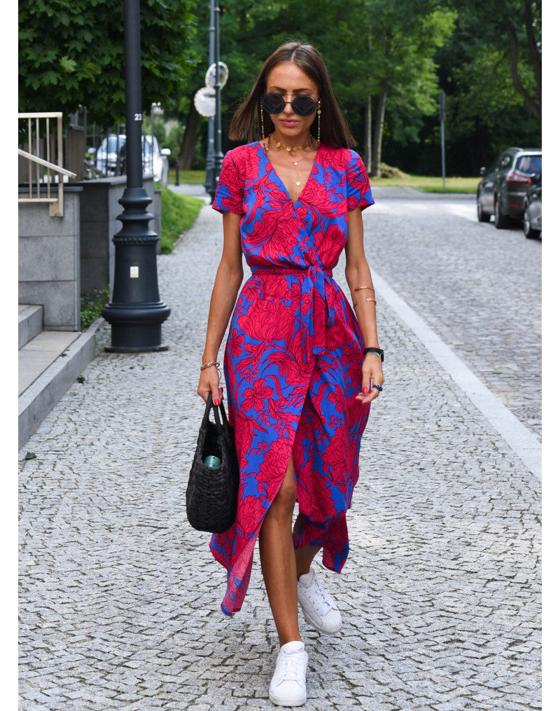 Harper | Floral Wrap Midi Dress
