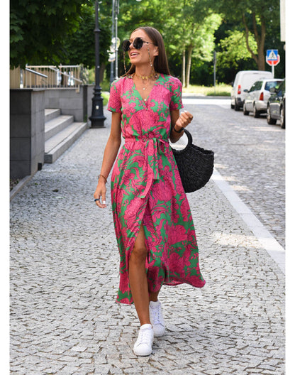 Harper | Floral Wrap Midi Dress