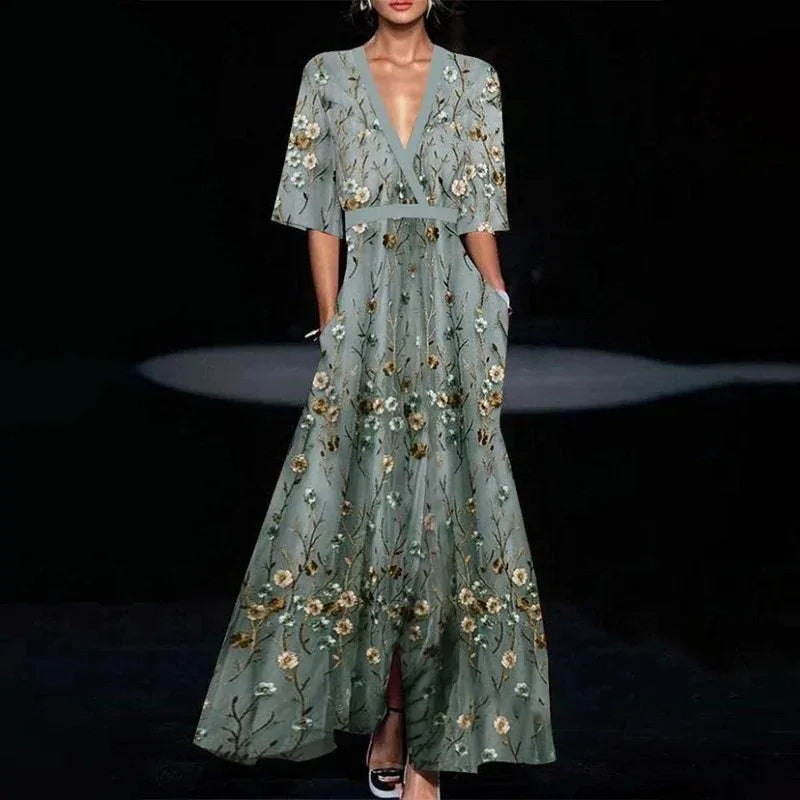Karsyn | Elegant Maxi Dress with Floral Pattern