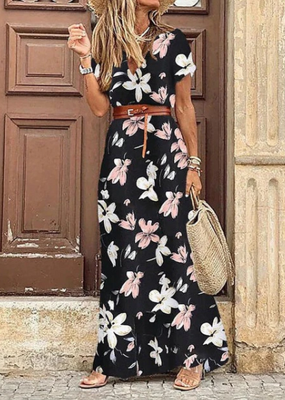 Luna | V-Neck Boho Maxi Dress