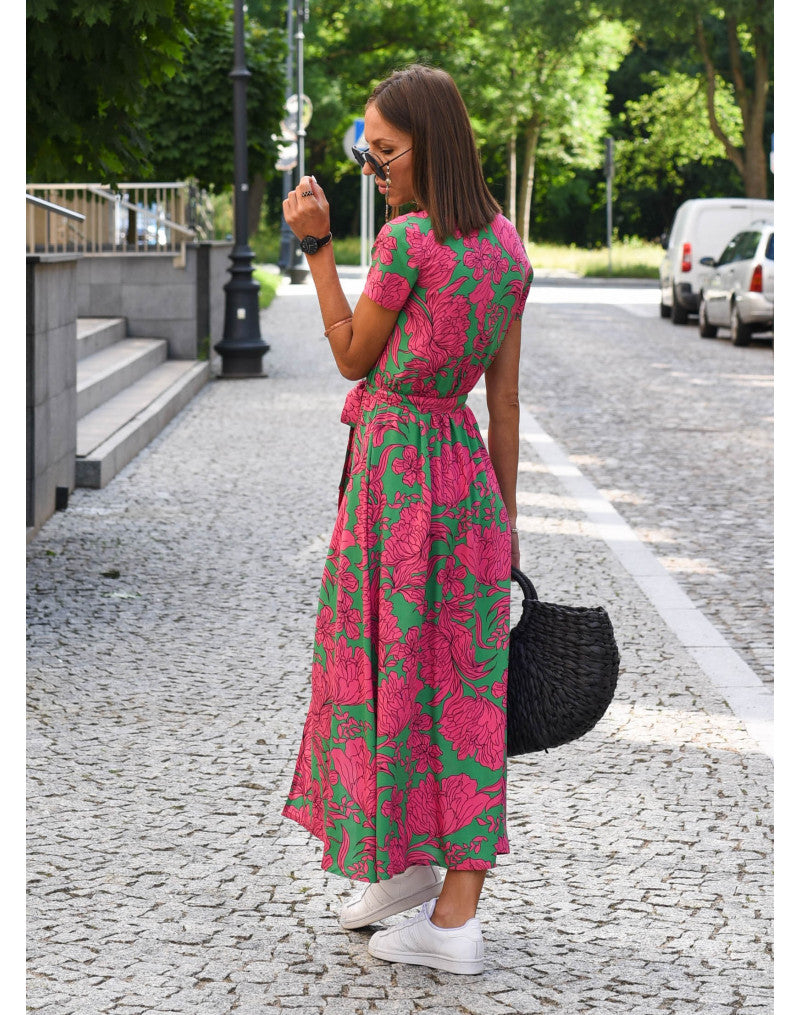 Harper | Floral Wrap Midi Dress