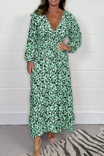 Rysia | Printed Dress with Deep V-Neck